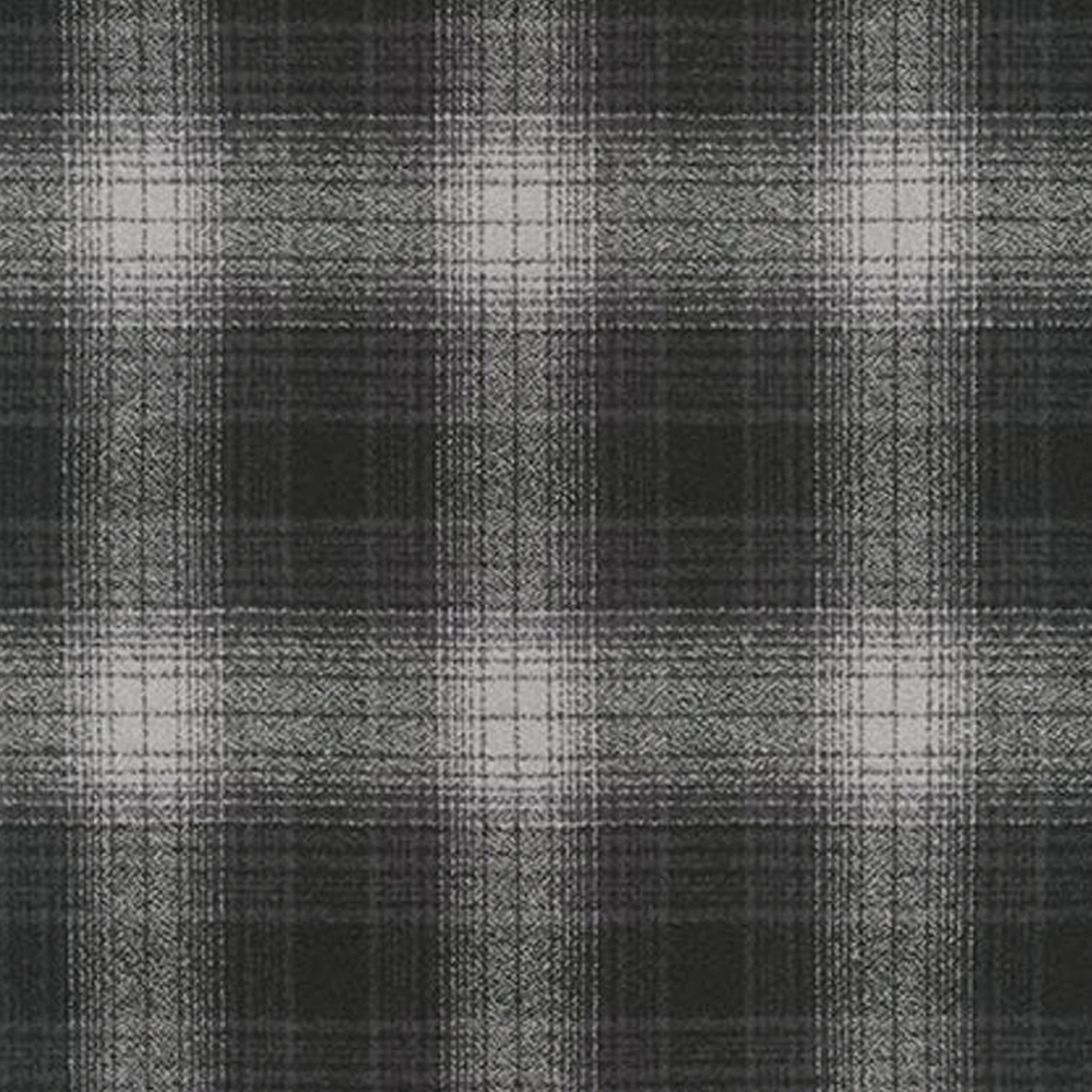 linen plaid - dark charcoal Fabric bylittlearrowdesign