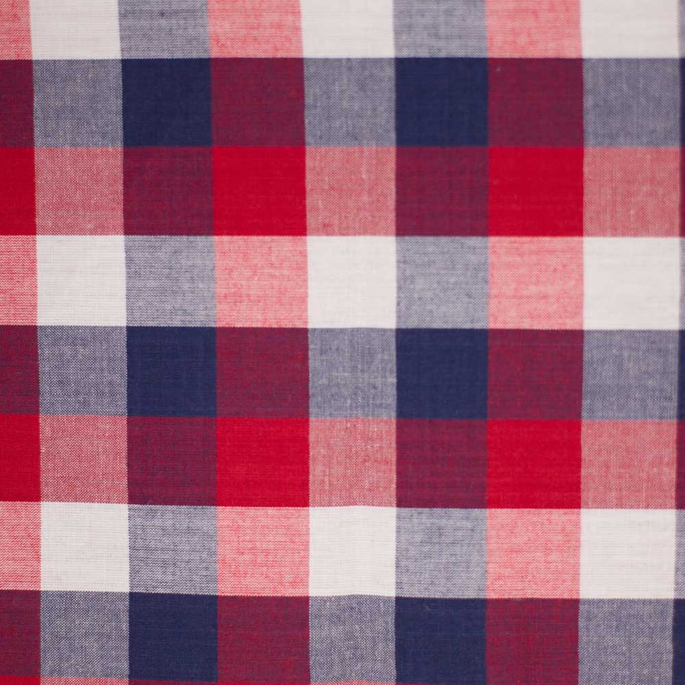 Red, White, Blue Madras Shirting AE Nathan