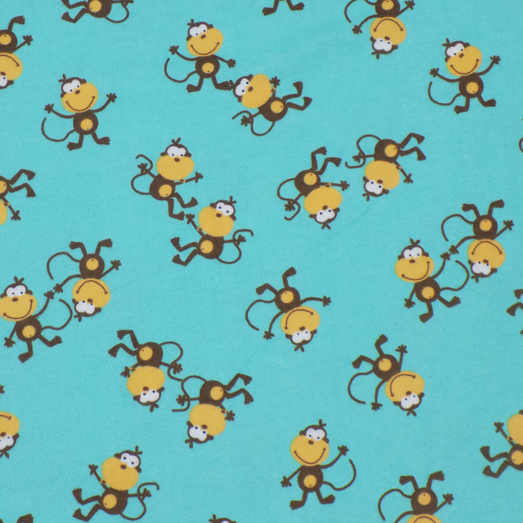 Fun Monkeys Flannel Fabric