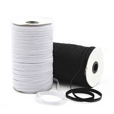 3/8'' Black or White flat elastic - 3 yards