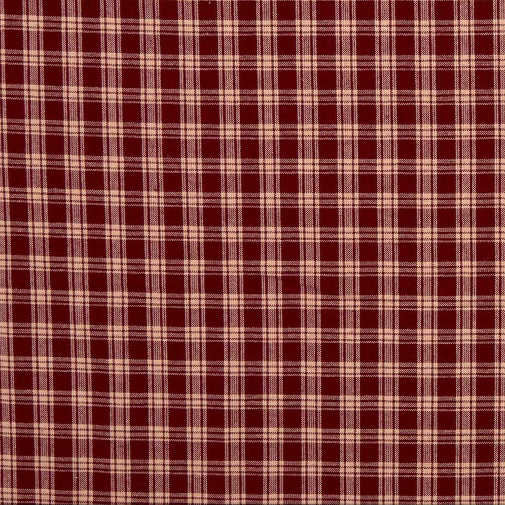 Homespun Maroon & Cream Plaid Fabric