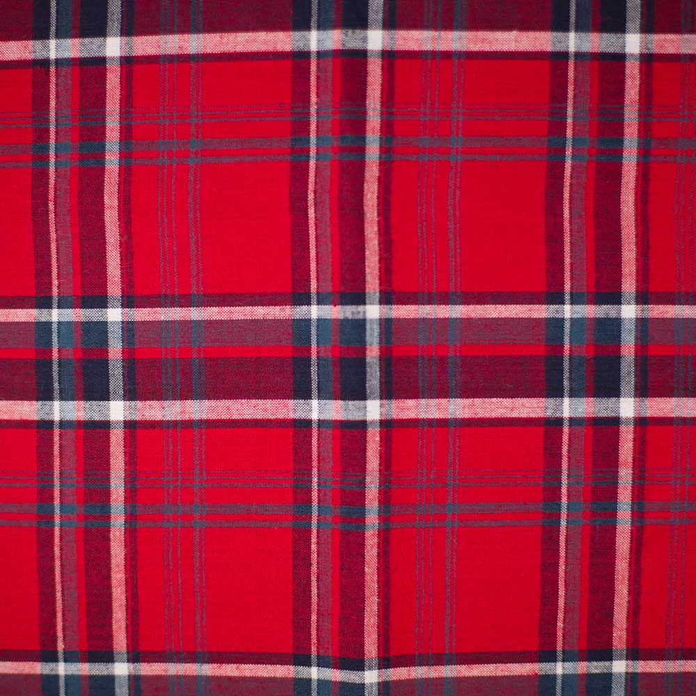 Red Madras Plaid Shirting - AE Nathan